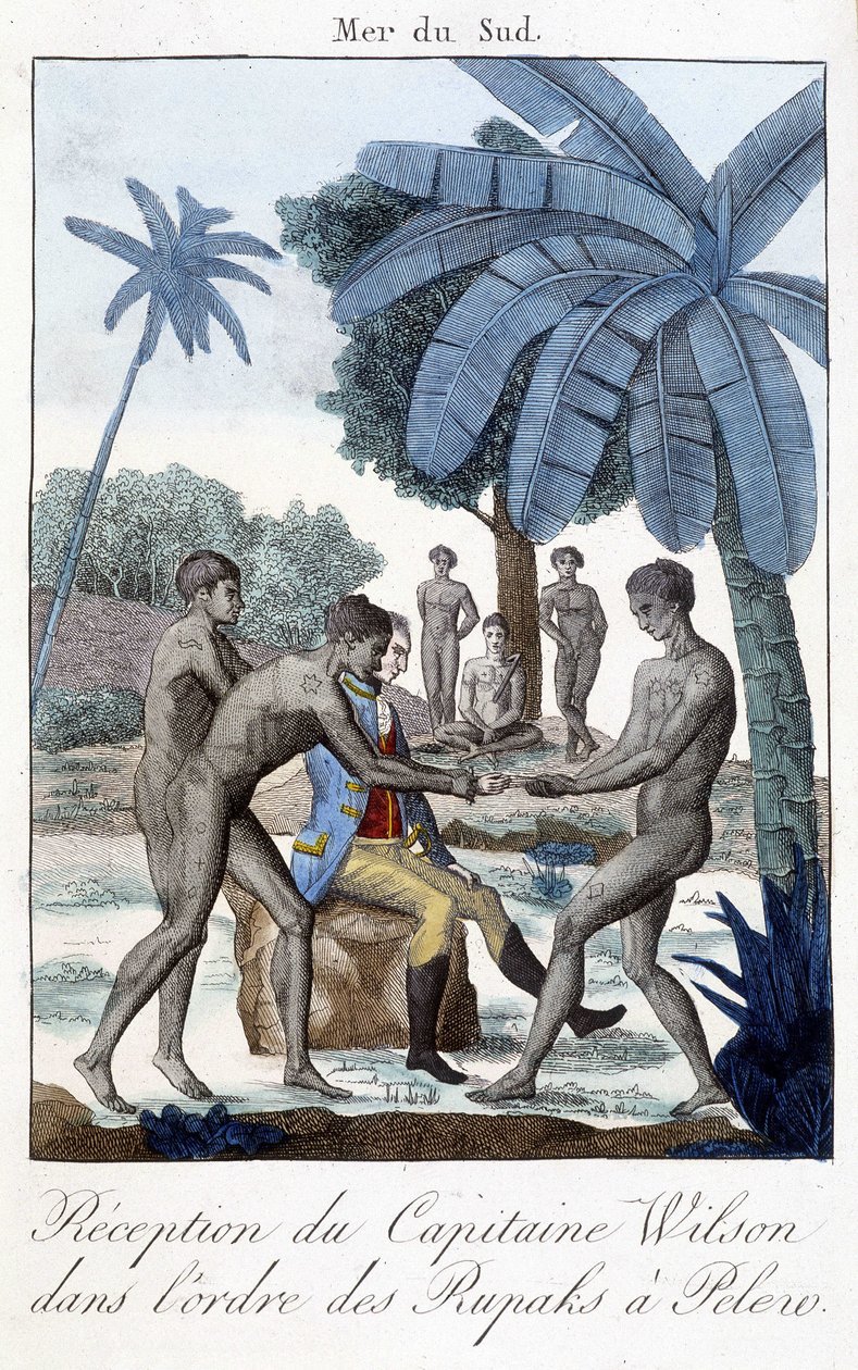 Recepción del Capitán Wilson en la orden de los Rupaks a Pelero. de Unknown artist