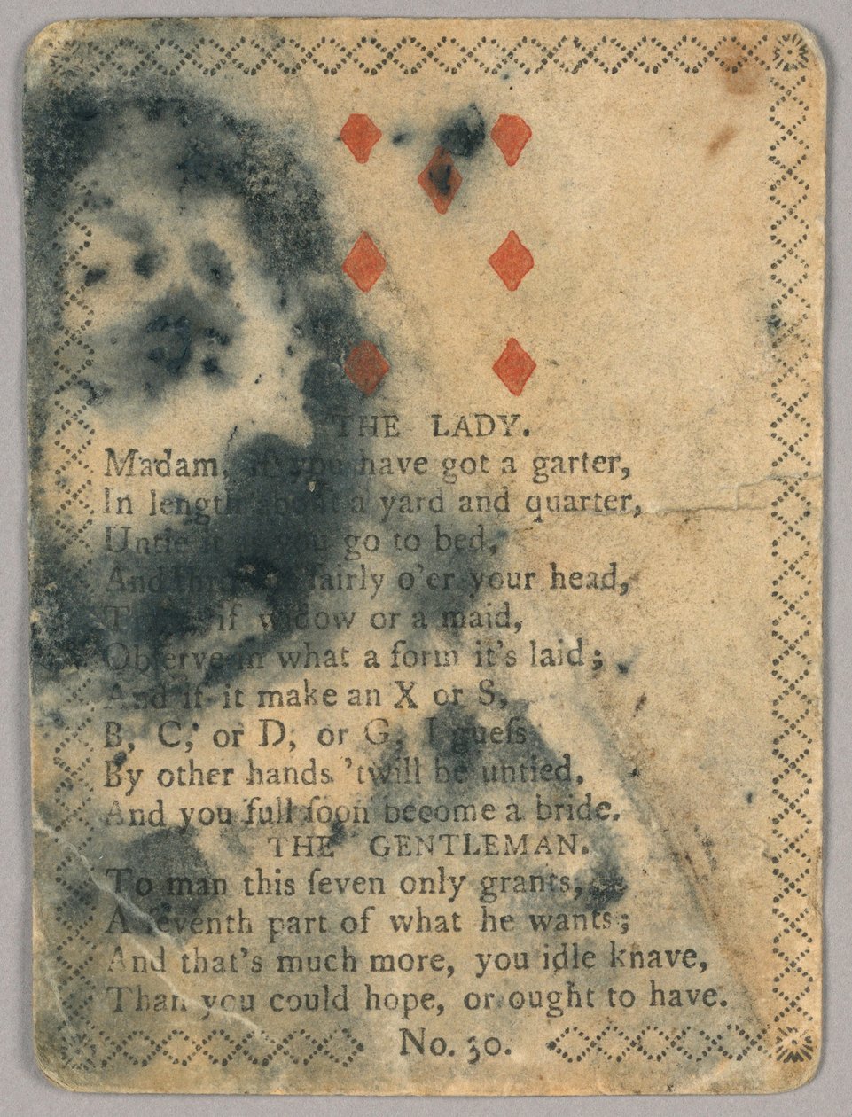 Tarjeta con verso de Unknown artist