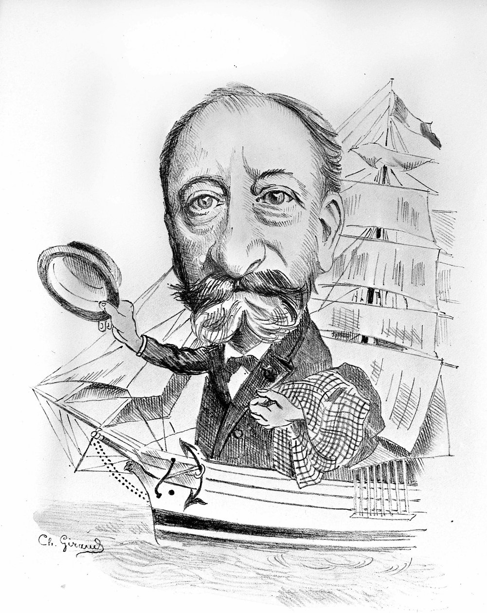 Caricatura de Camille Saint-Saëns (1835-1921), compositor francés. de Unknown artist