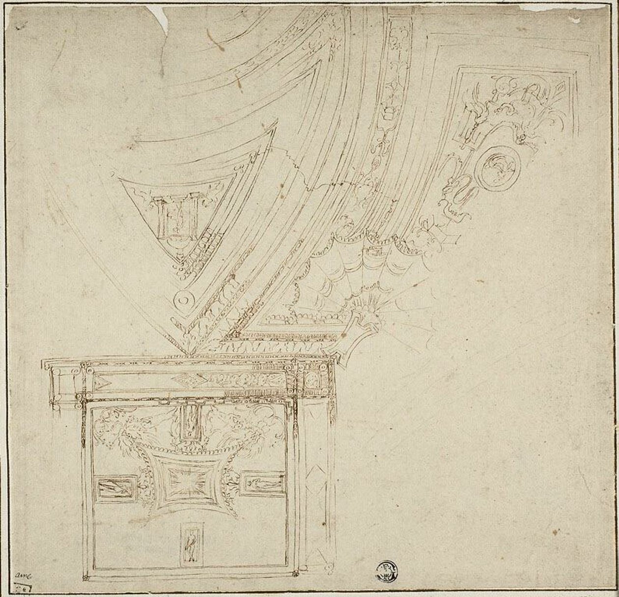 Decoración del techo con grotescos de Unknown artist