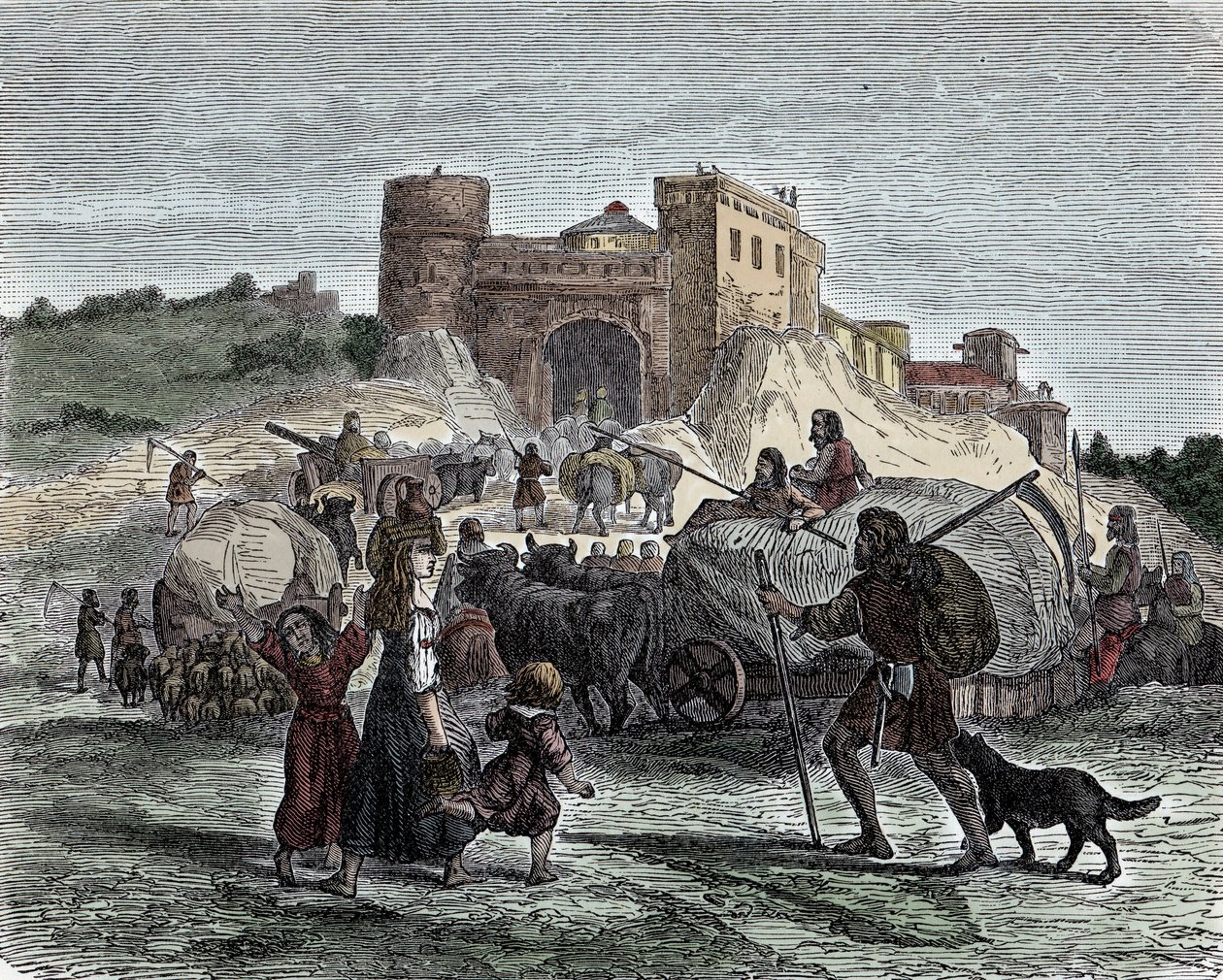 Celtas al servicio de sus jefes - Civilización celta, Edad de Hierro: los celtas traen sus ofrendas para sacrificios rituales de Unknown artist