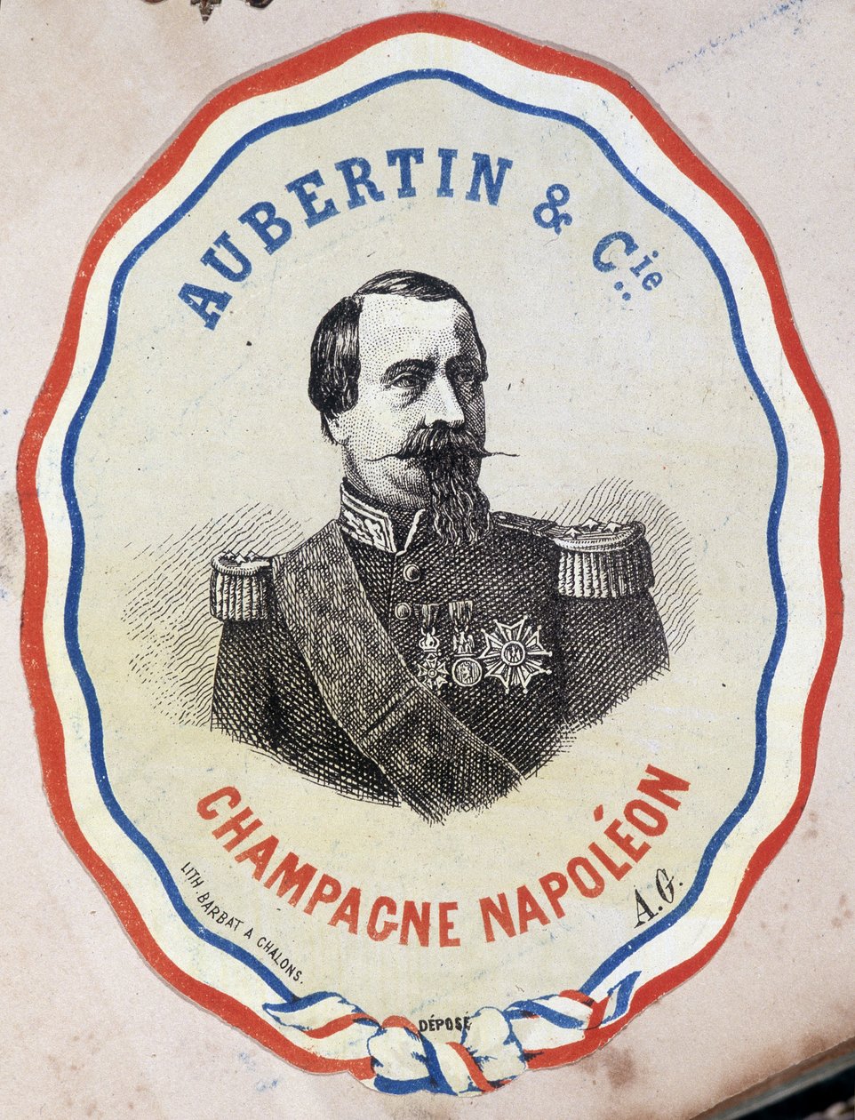 Champán Napoleón - Aubertin & Cie. (retrato de Napoleón III) de Unknown artist