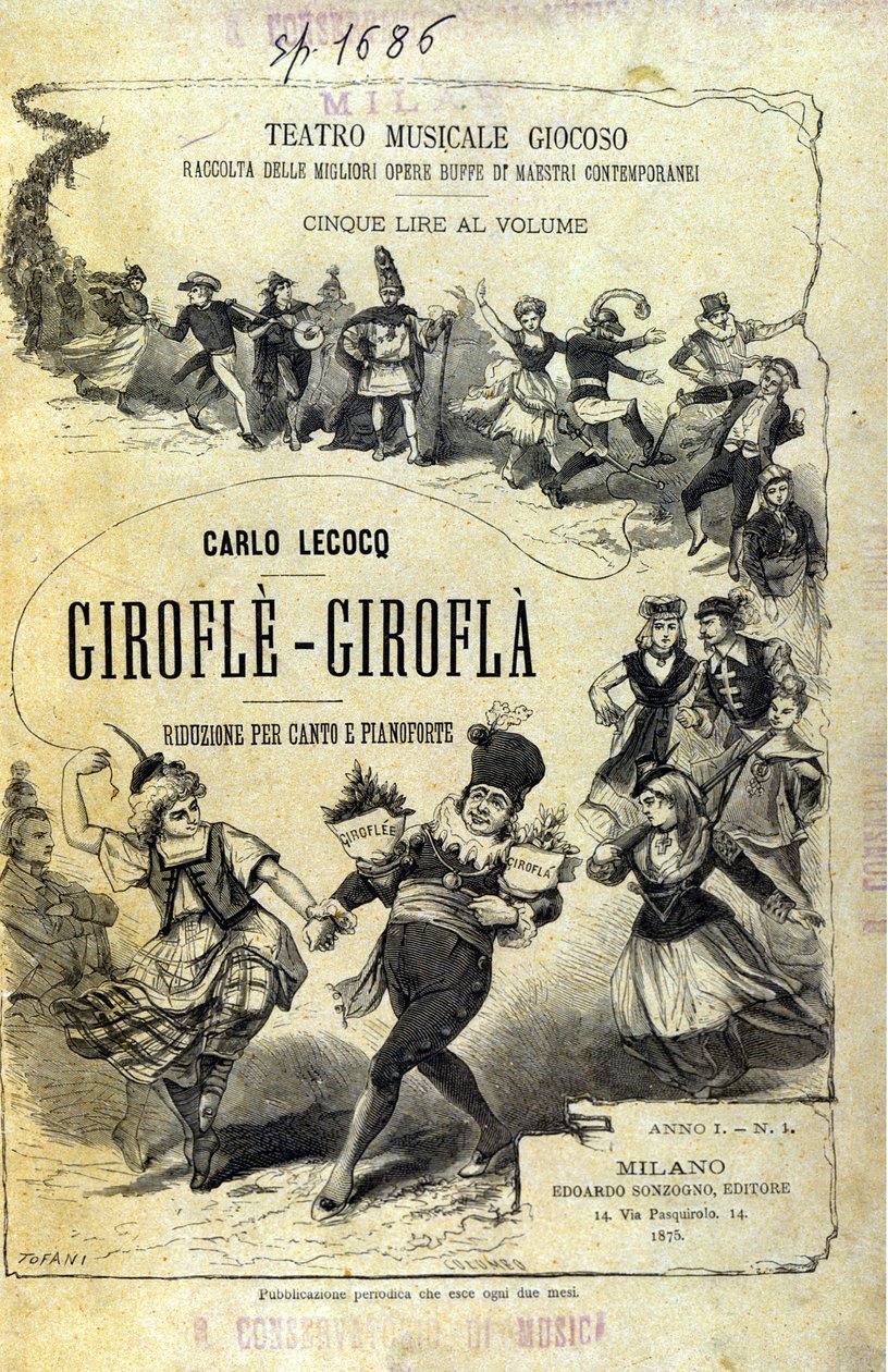 Charles Lecocq "Giroflé - Girofla". Portada de la partitura. de Unknown artist
