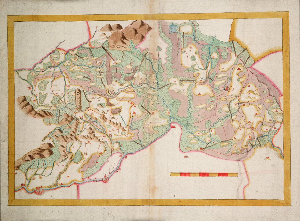 Carta de Leix y Offaly, Irlanda, c.1590 (papel, lino) de Unknown artist
