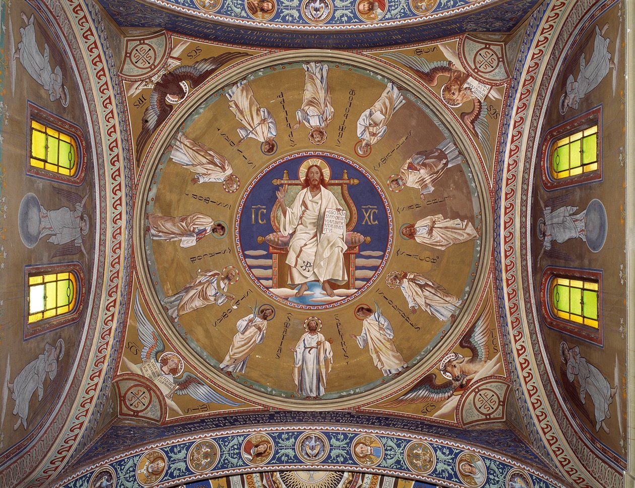 Cristo pantocrátor con los apóstoles de Unknown artist
