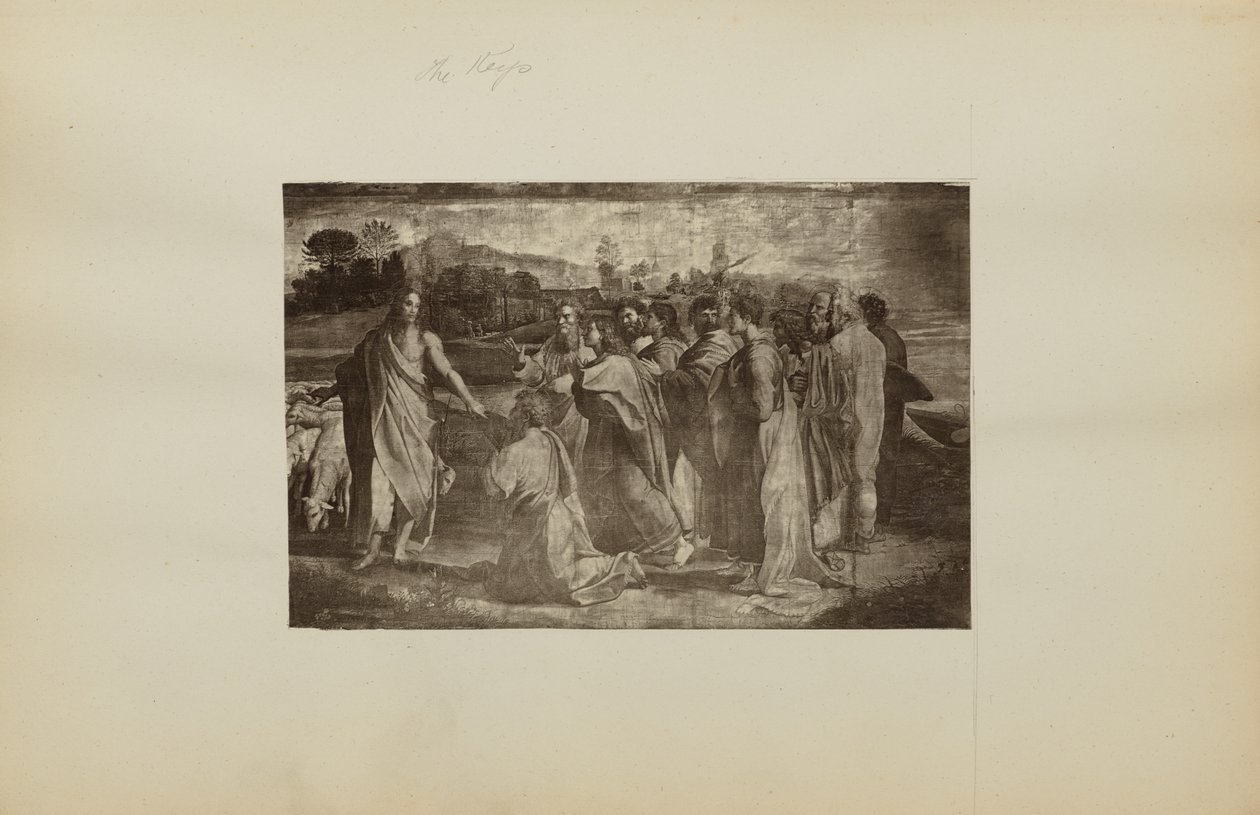 ["El encargo de Cristo a Pedro (Mateo 16:18-19, Juan 21:15-17)" por Raphael]. de Unknown artist