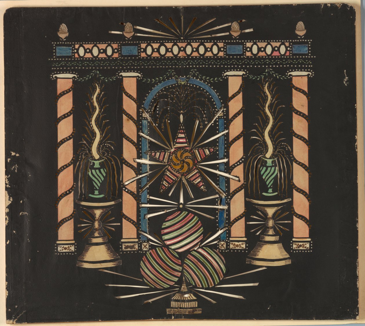 Columnata con fuentes de Unknown artist