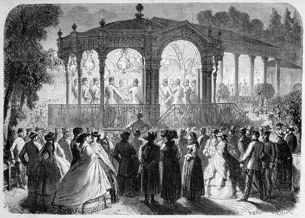 Concierto dado por música austriaca en el nuevo quiosco de Baden de Unknown artist