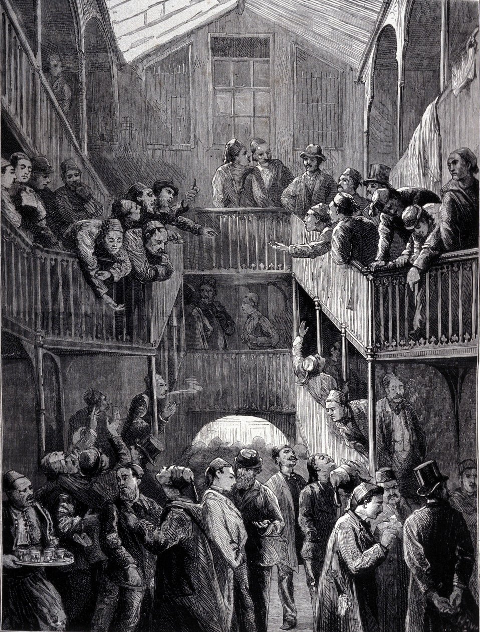 Constantinopla: la bolsa en el suburbio de Galata en 1878. de Unknown artist
