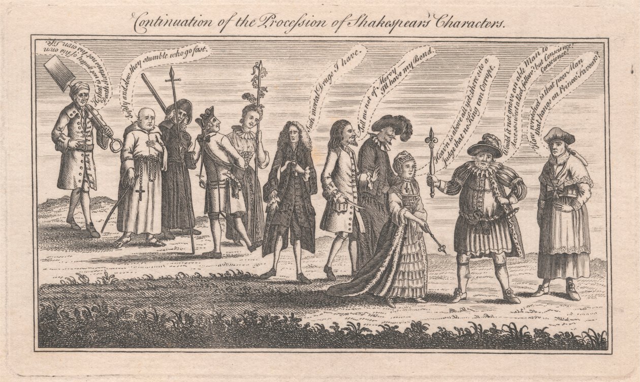 Continuación de la procesión de los personajes de Shakespeare de Unknown artist