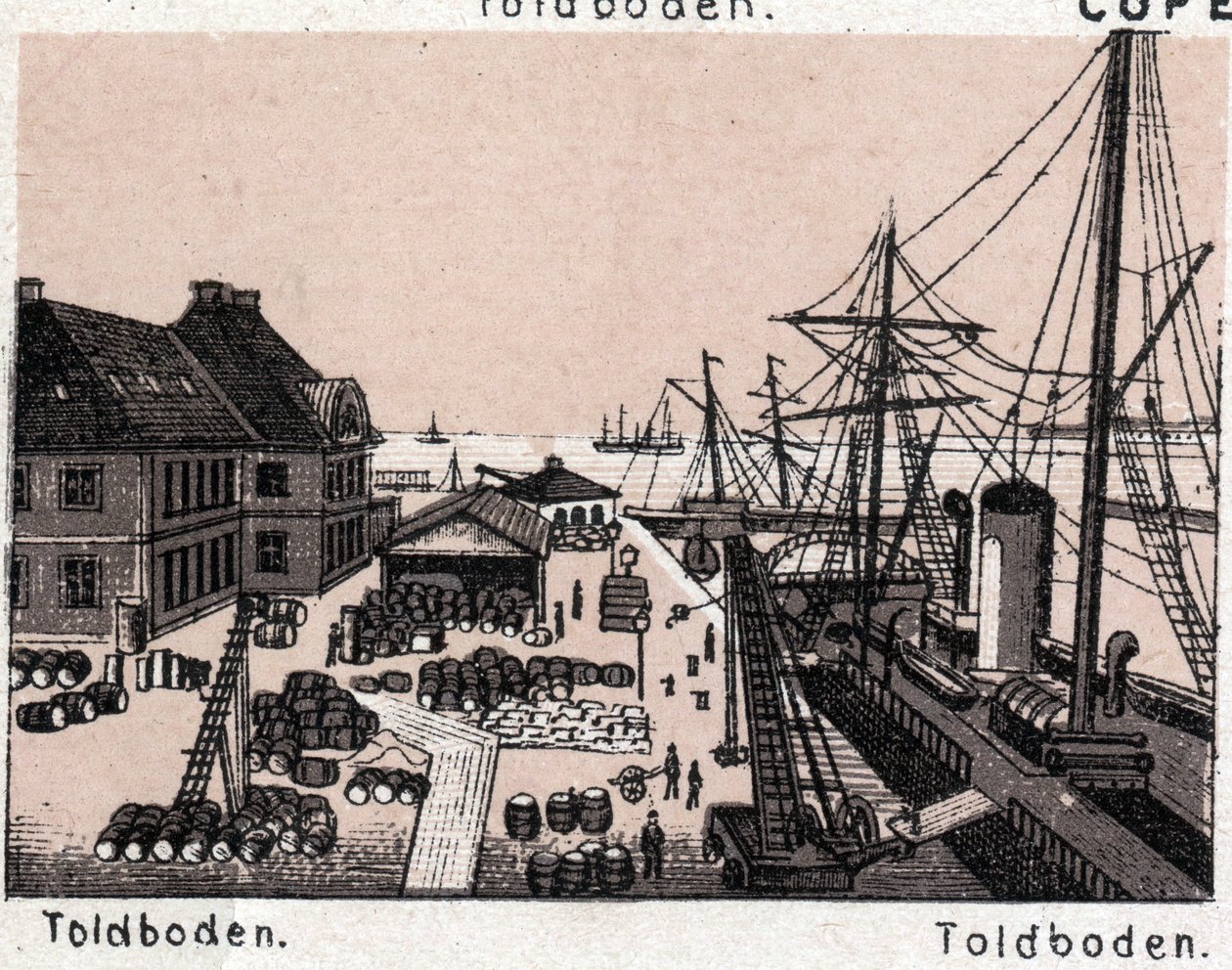 Copenhague, Dinamarca: vista de Toldboden (puerto). en "El mundo ilustrado 168 vistas" Sin fecha (finales del siglo XIX) de Unknown artist