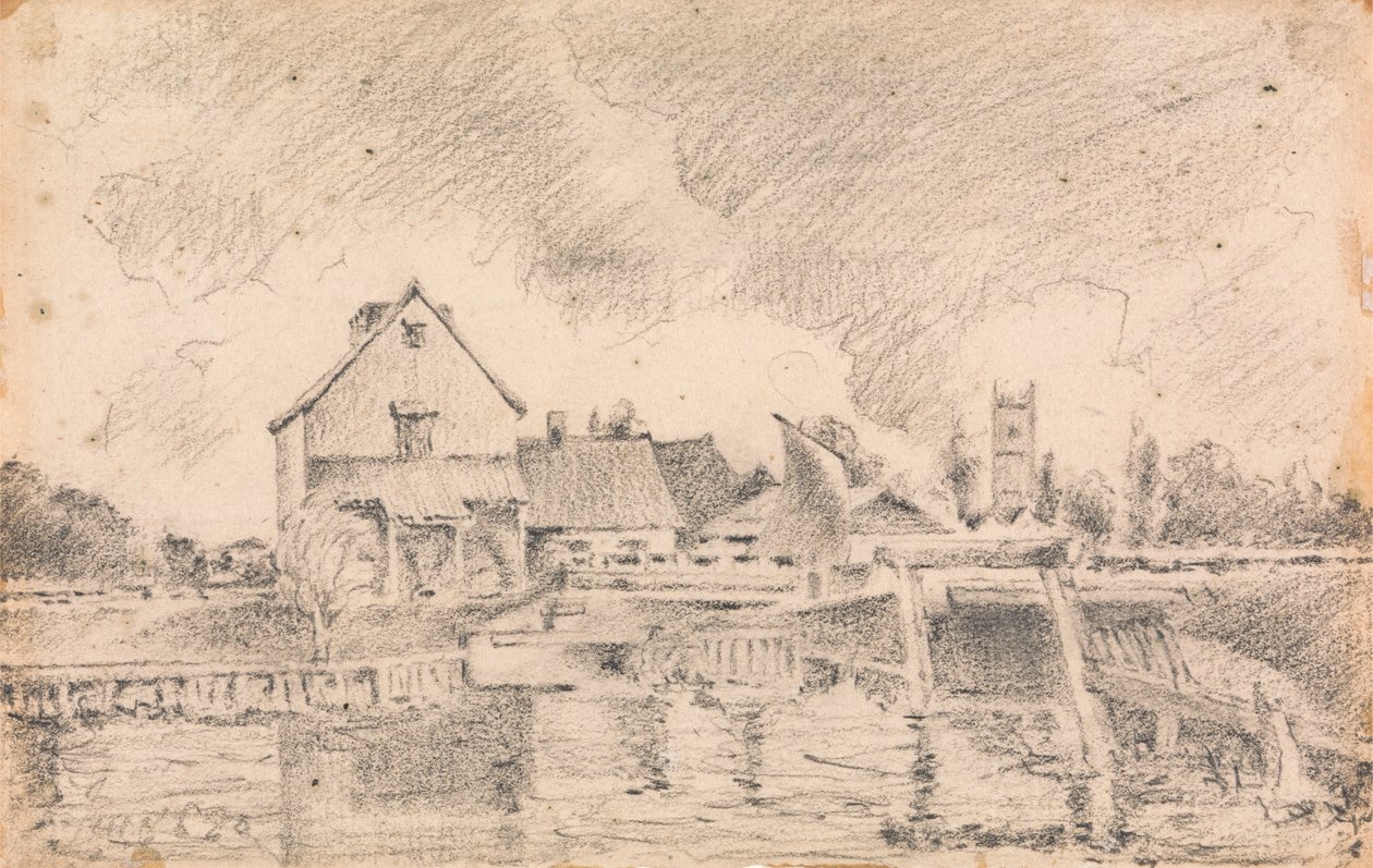 Copia del cuadro de Constable, Esclusa y molino de Dedham de Unknown artist