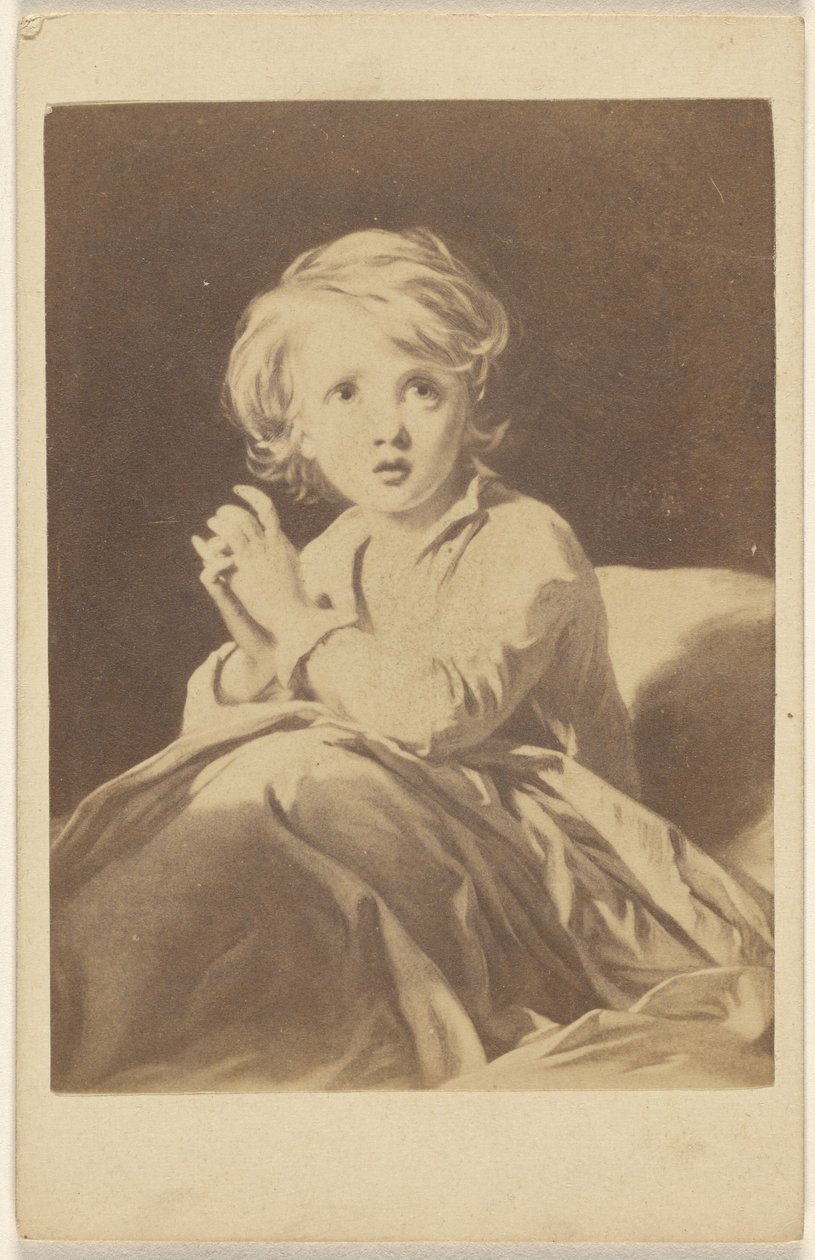 [Copia de un cuadro que representa a un niño rezando en la cama] de Unknown artist