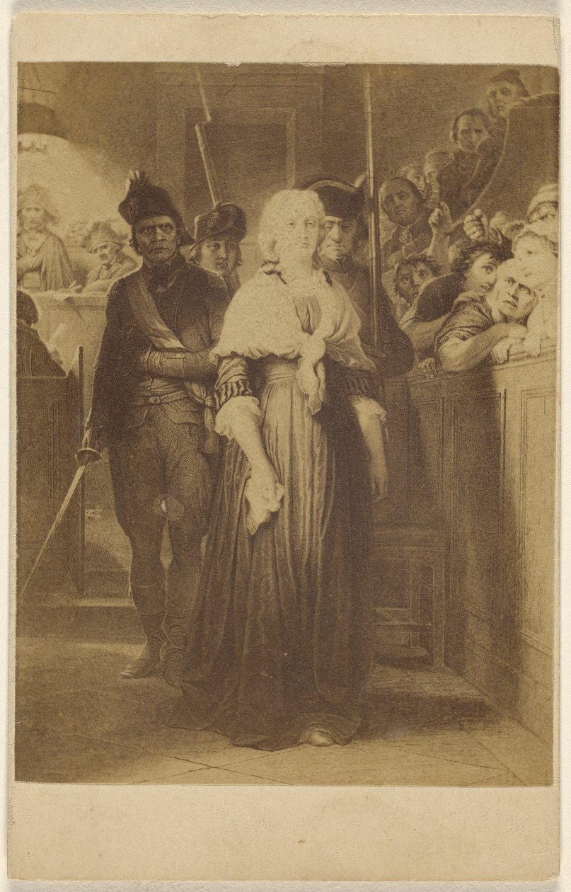 [Copia de un cuadro no identificado: mujeres conducidas a un tribunal por hombres con rifles y espadas]. de Unknown artist
