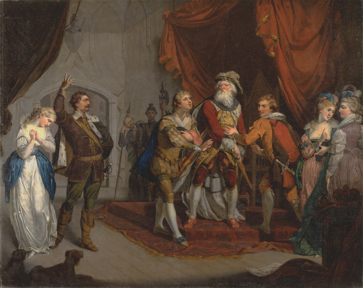 Cordelia defendida por el Conde de Kent, de "El Rey Lear" de Shakespeare, I, i de Unknown artist
