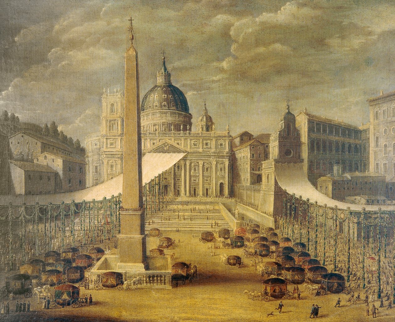 Procesión de Corpus Christi en la Plaza de San Pedro en la época del Papa Inocencio X, ca 1646, por un artista desconocido de Unknown artist