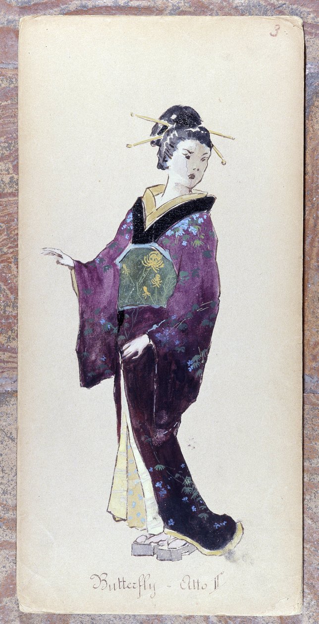 Traje de Madame Butterfly acto II para la creación de Madame Butterfly de Giacomo Puccini en 1904.Colección del Museo della Scala de Milán. de Unknown artist