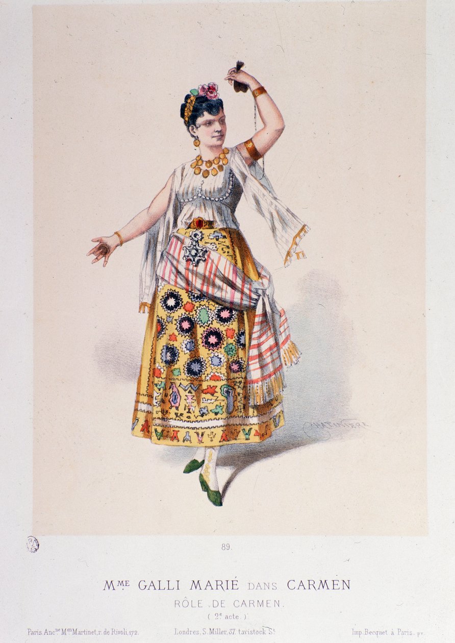 Vestuario de Marie Galli en Carmen, ópera de Georges Bizet de Unknown artist