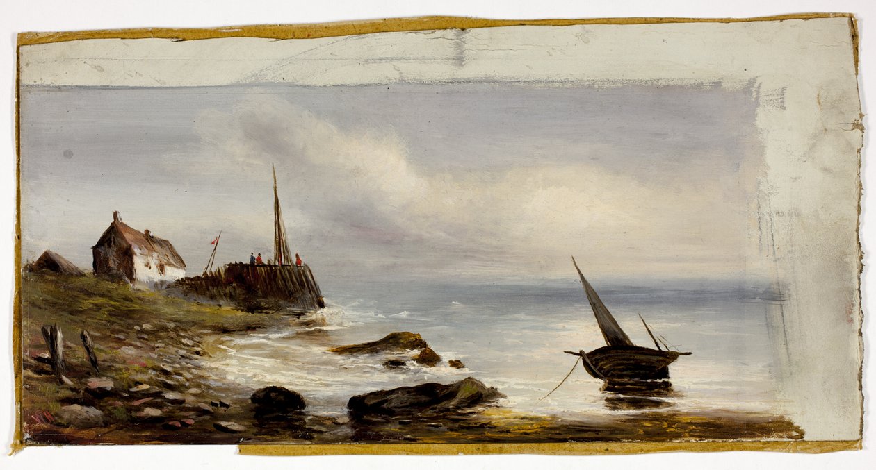 Cabaña en la orilla de Unknown artist