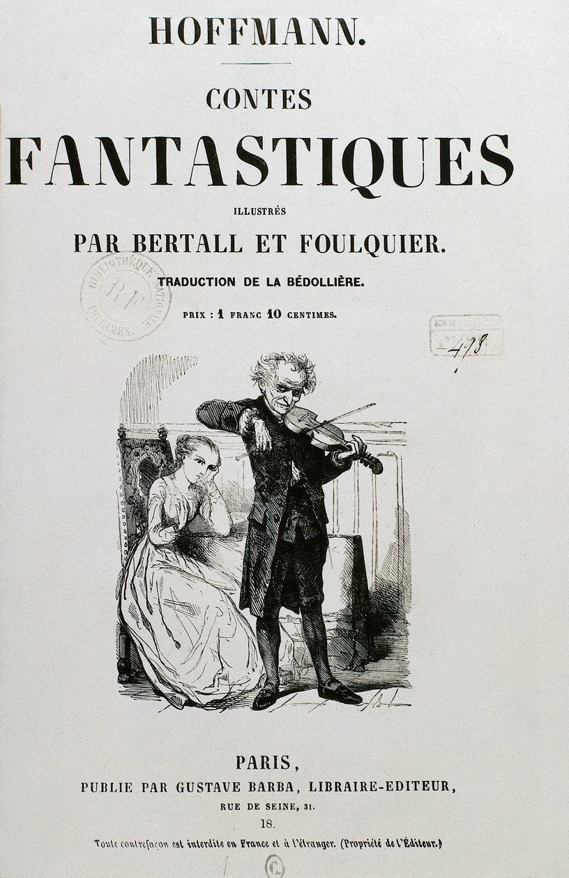 Consejero Krespel (Rat Krespel), portada de "Los cuentos fantásticos" de Ernst Theodor Amadeus Hoffmann de Unknown artist