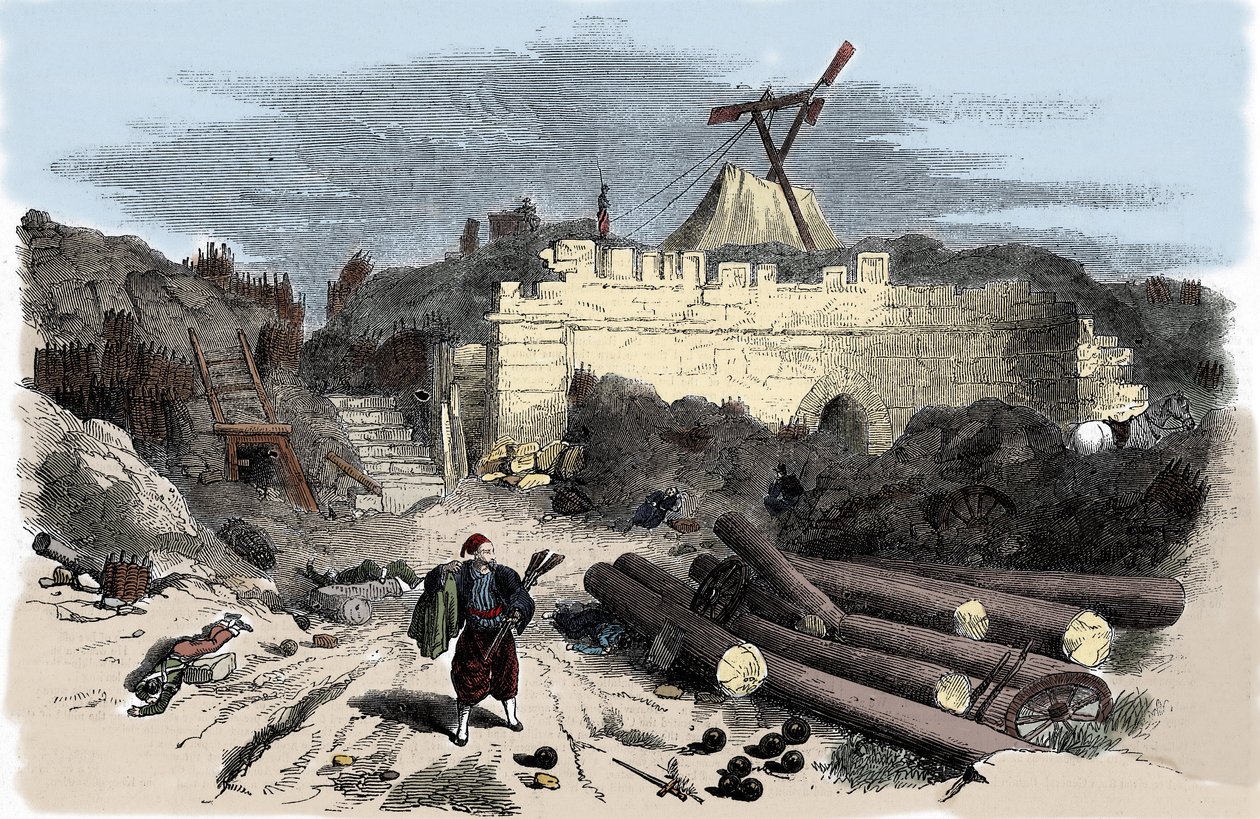 Guerra de Crimea (1853-1856): Telégrafo de Claude Chappe en Malakoff de Unknown artist