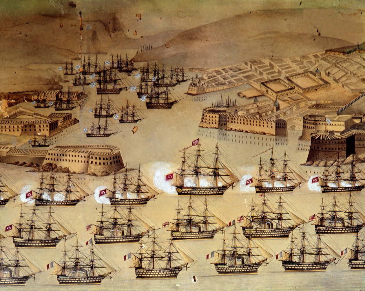 Guerra de Crimea (1853-1856) entre Rusia y el Imperio Otomano: los franceses y británicos aliados con los turcos para sitiar el puerto ruso de Sebastopol de Unknown artist