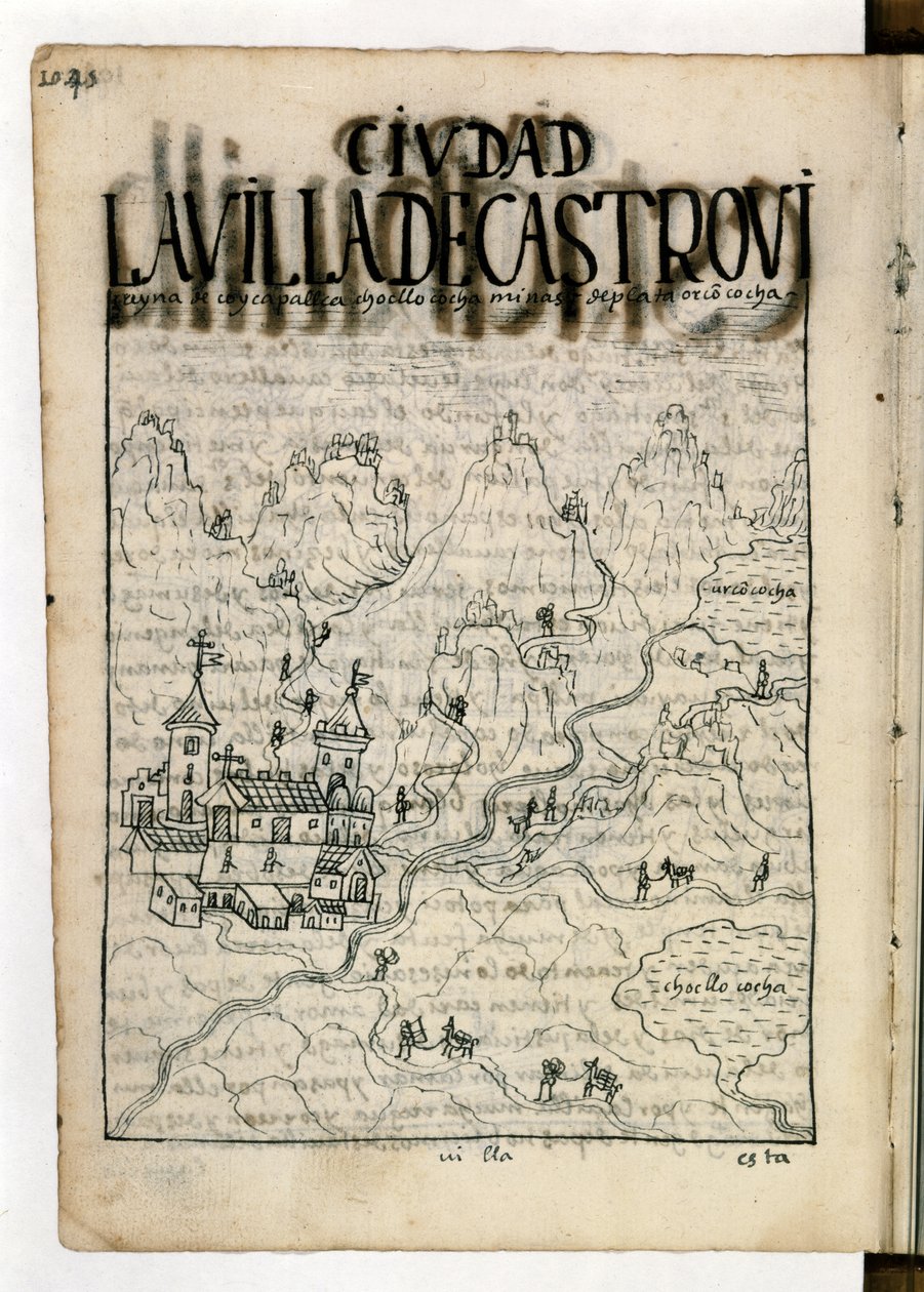 DESCUBRIMIENTO Edad de: Dibujo del siglo XVII de un artista indio, que muestra una mina de plata de... de Unknown artist