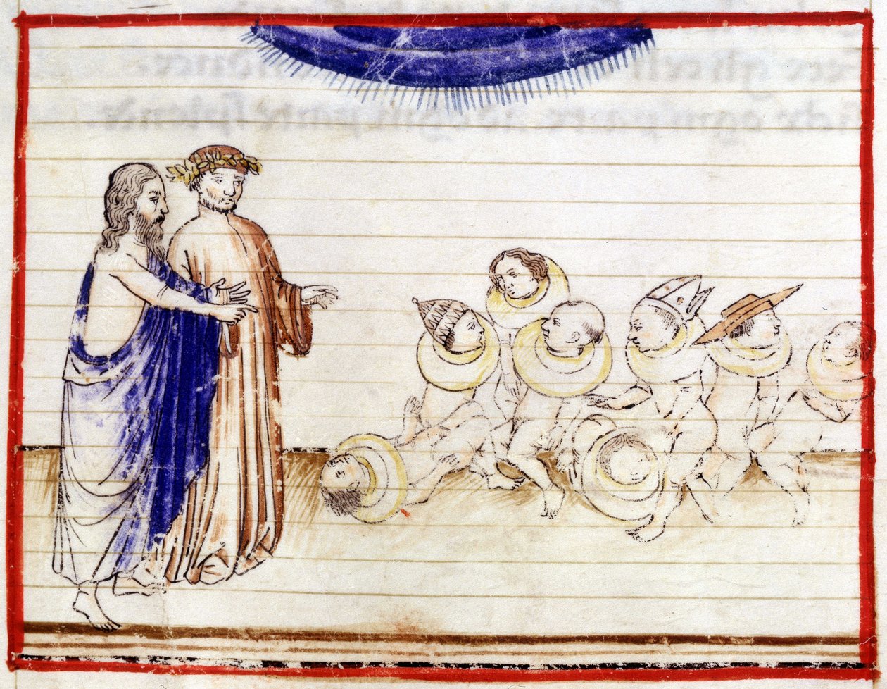 Dante y Virgilio - en "La Divina Comedia" de Dante Alighieri. Infierno, Canto VII de Unknown artist