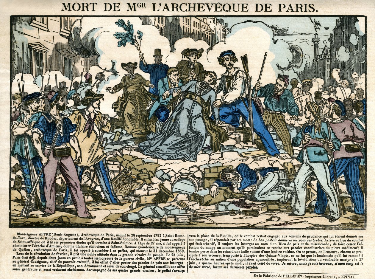 Muerte de Denis Auguste Affre, arzobispo de París de Unknown artist