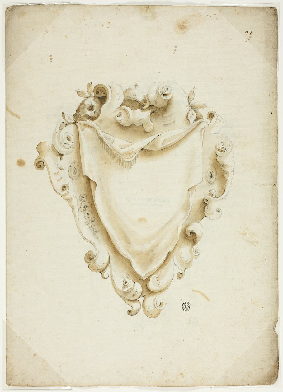 Diseño para escudo, con orbe de Unknown artist