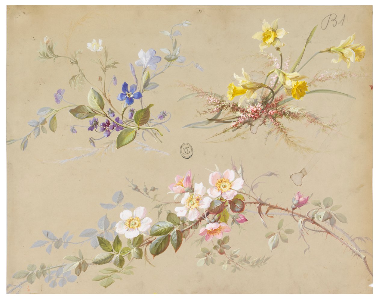 Diseño para Papel Tapiz y Textil: Flores de Unknown artist