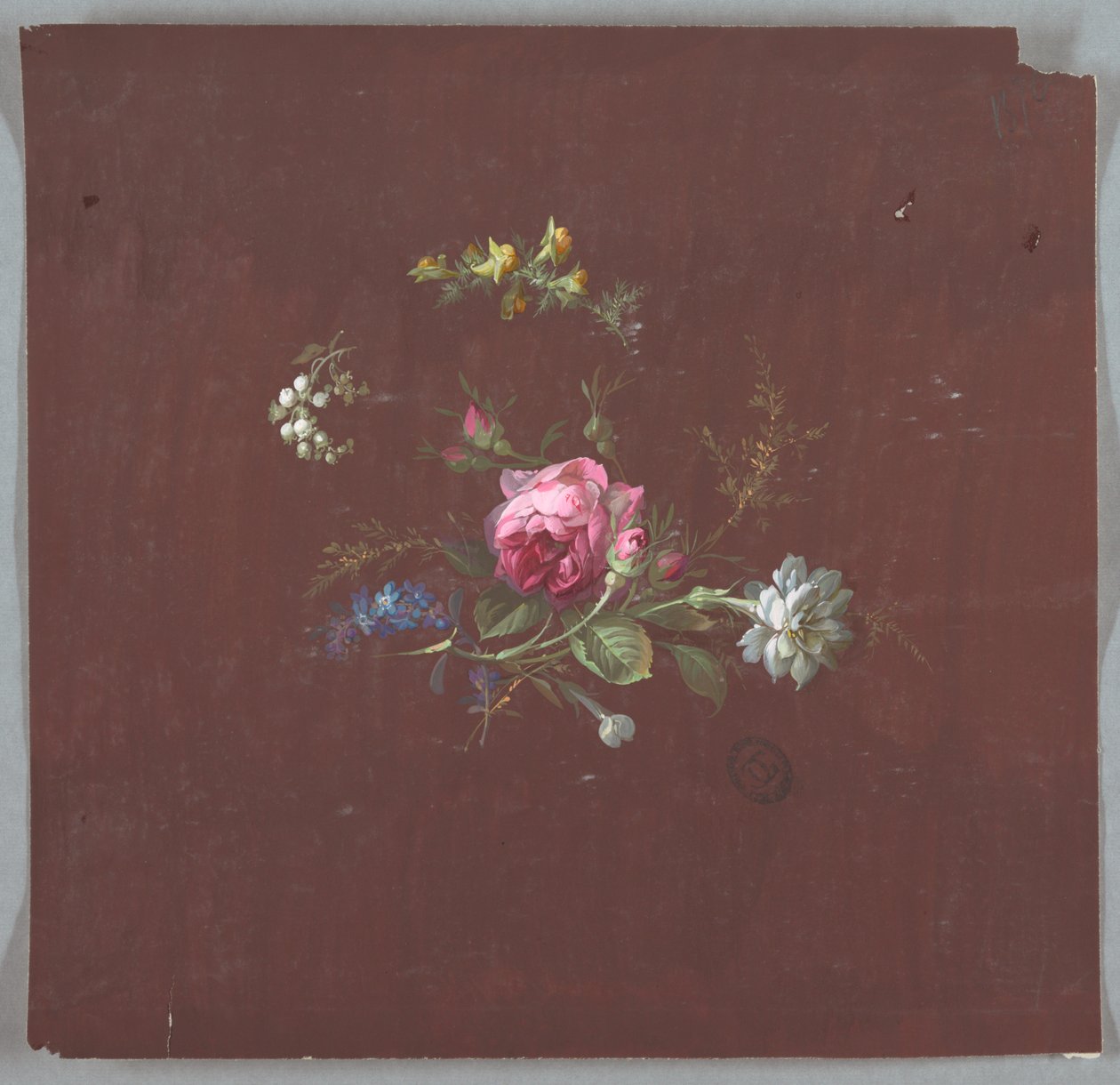 Diseño para papel tapiz y textiles: Flores de Unknown artist