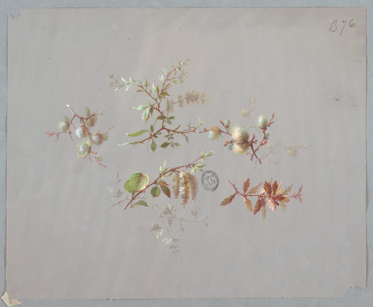 Diseño para papel tapiz y textiles: flores de Unknown artist