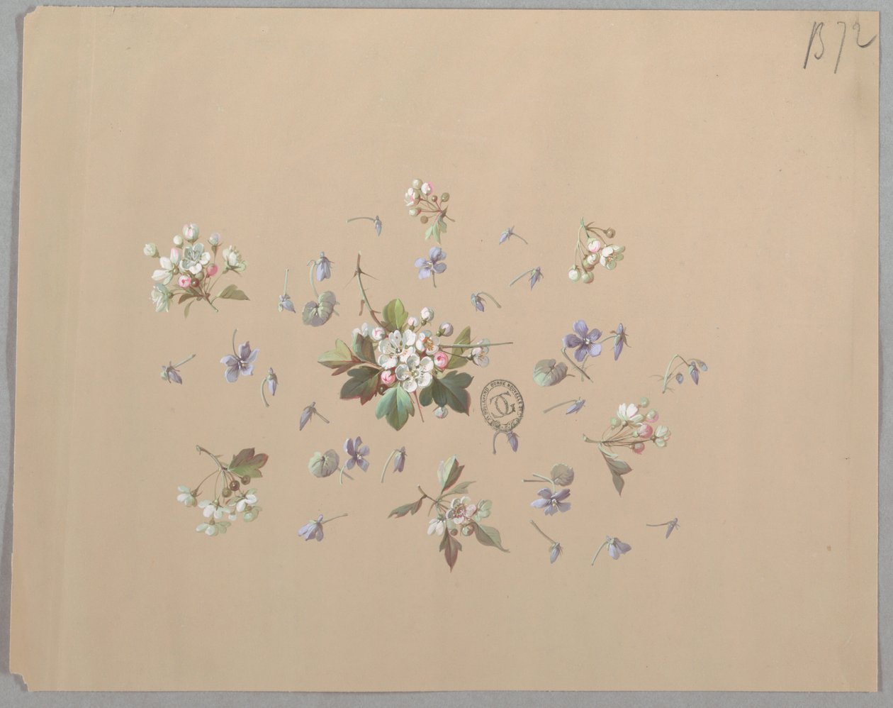 Diseño para Papel Tapiz y Textiles: Flores de Unknown artist