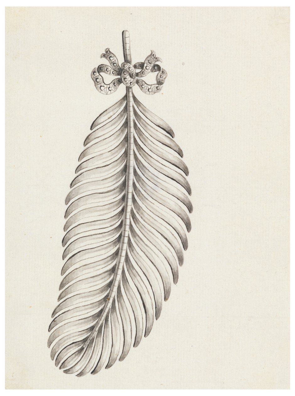 Diseño para un broche en forma de pluma de Unknown artist