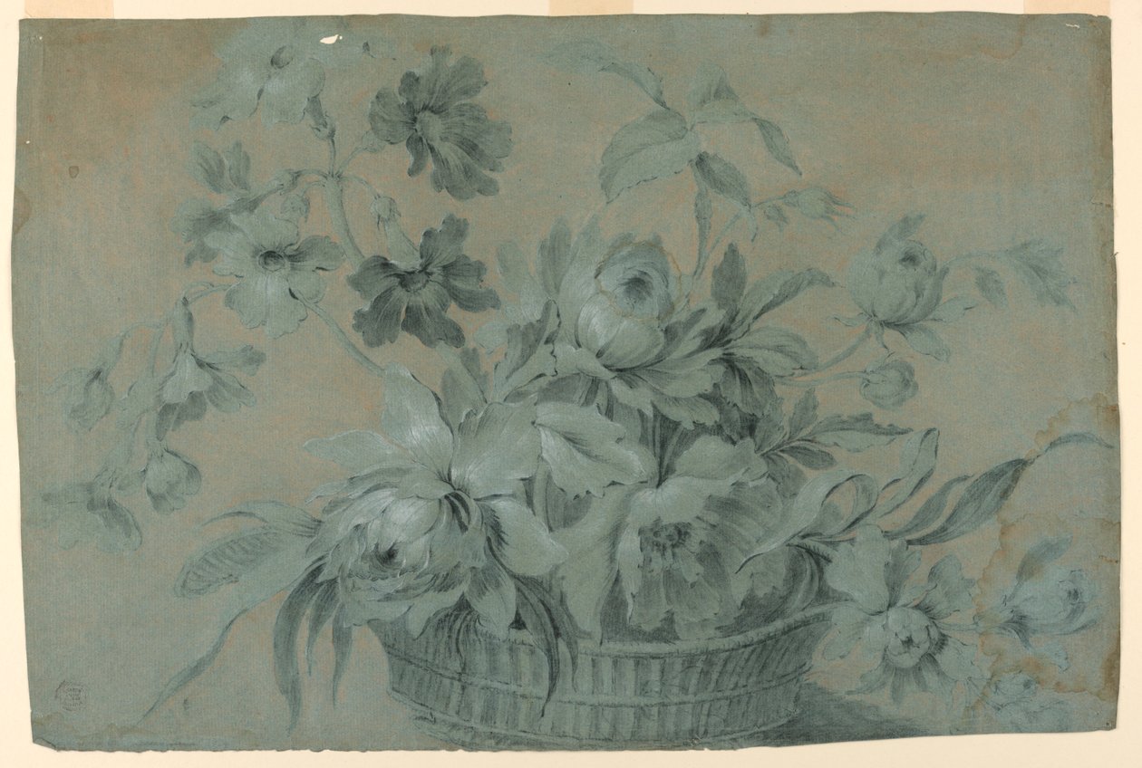 Diseño para un motivo de cesta de flores de Unknown artist