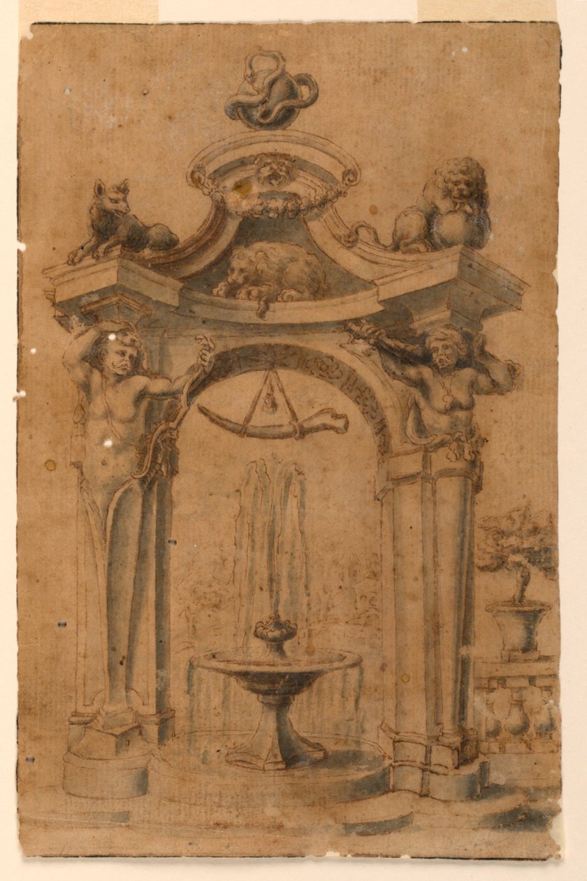 Diseño para una fuente de jardín de Unknown artist
