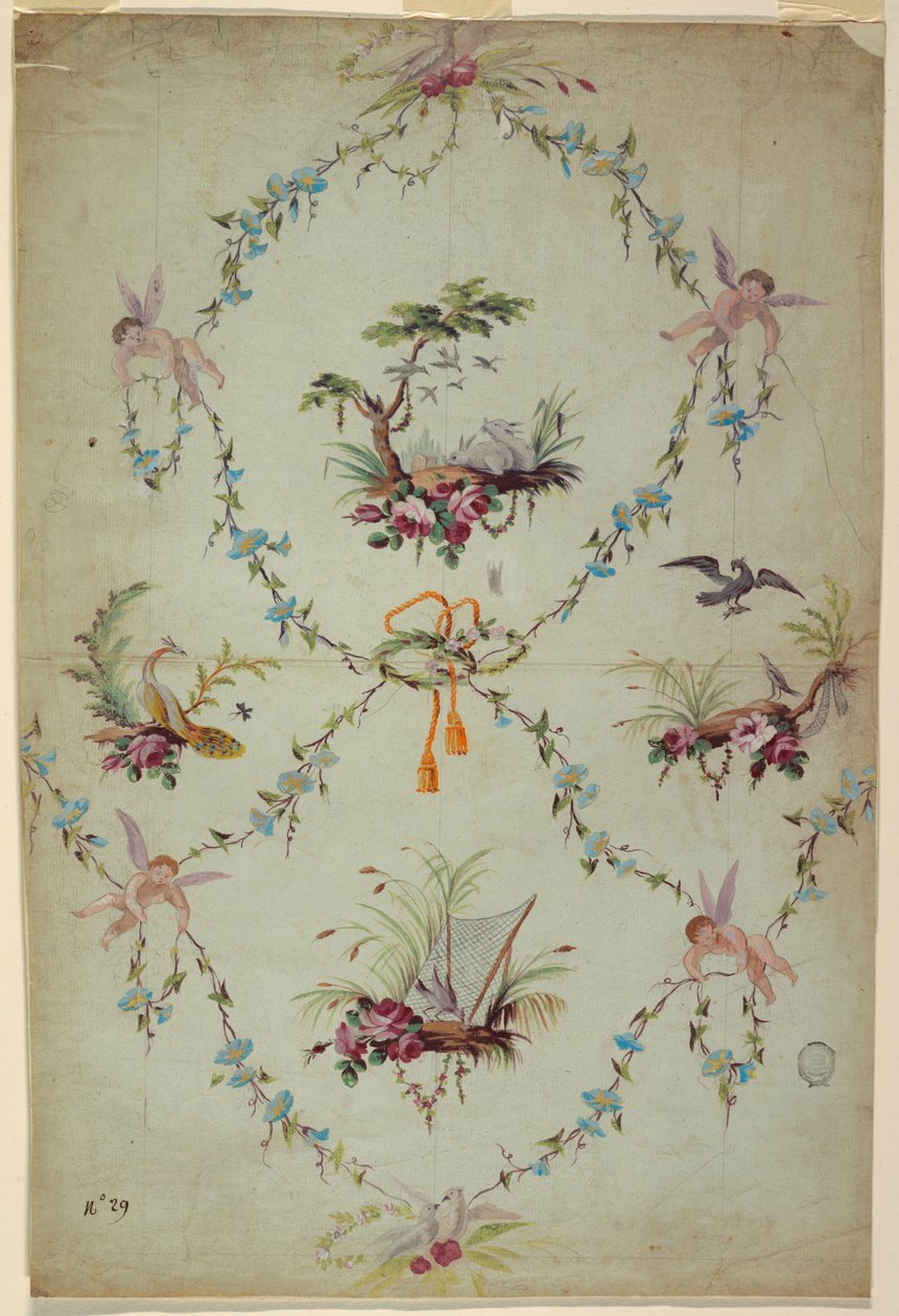 Diseño para un brocado de seda de Unknown artist