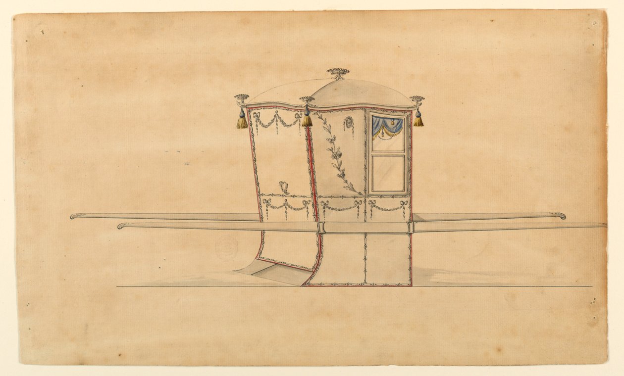 Diseño para una silla de manos de Unknown artist