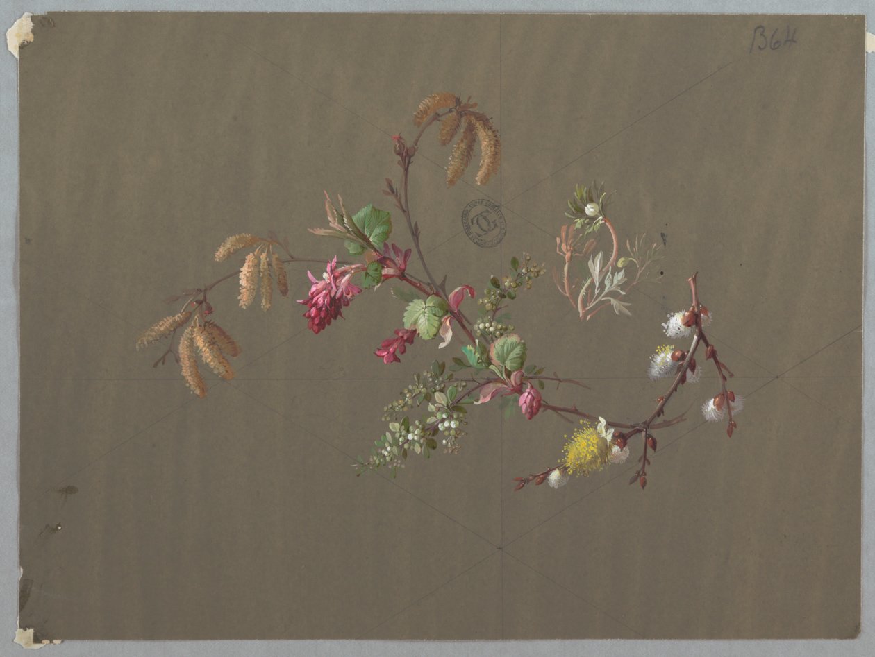 Diseños para papel tapiz y textiles: Flores de Unknown artist