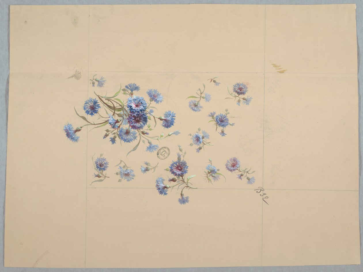 Diseños para papel tapiz y textiles: Flores de Unknown artist