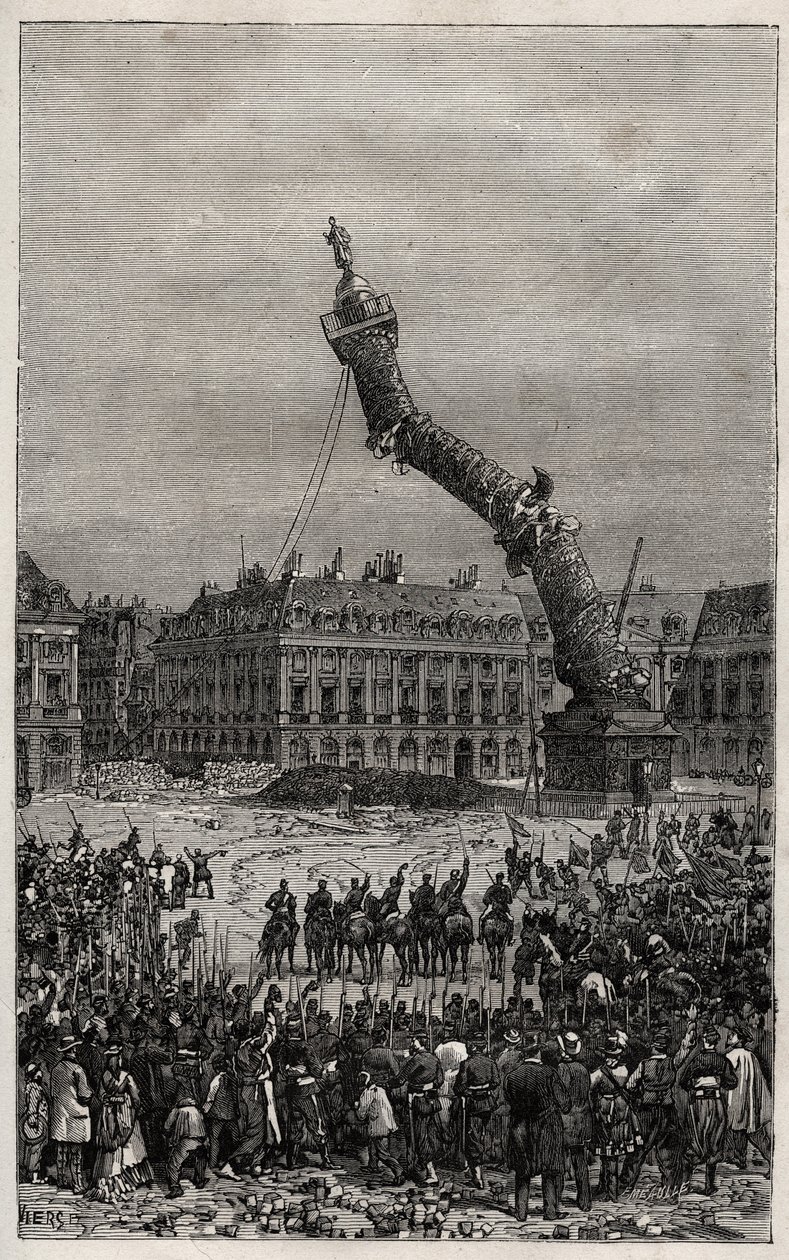 Destrucción de la Columna Vendome durante la Comuna de Unknown artist