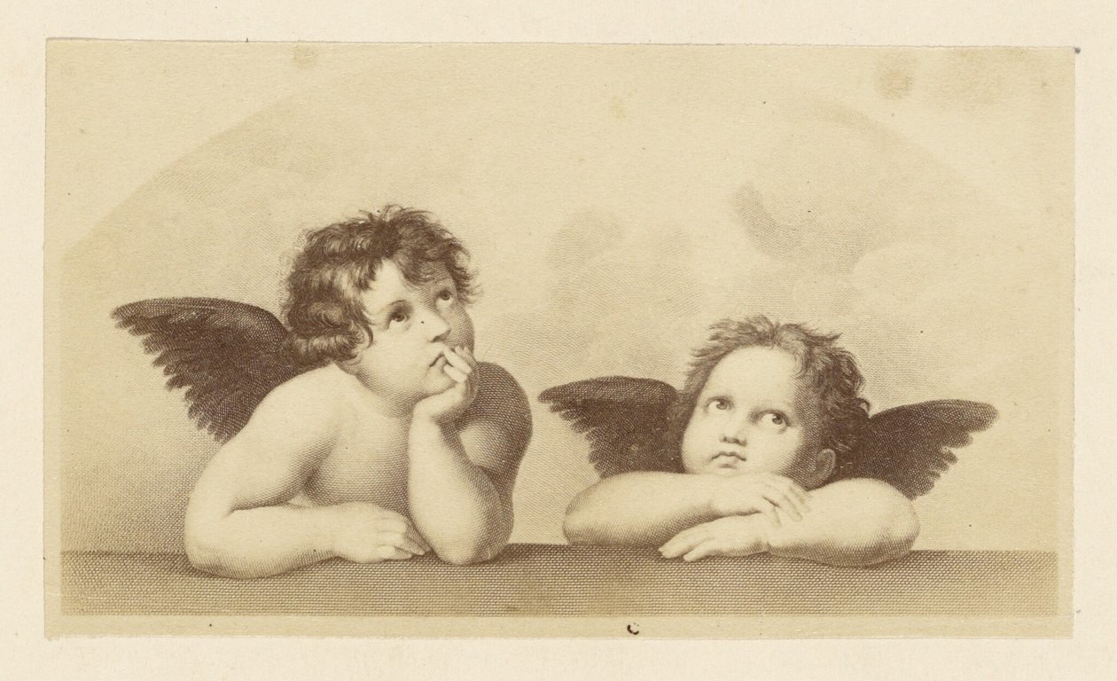 [Detalle de los querubines de la "Madonna Sixtina" de Rafael] de Unknown artist