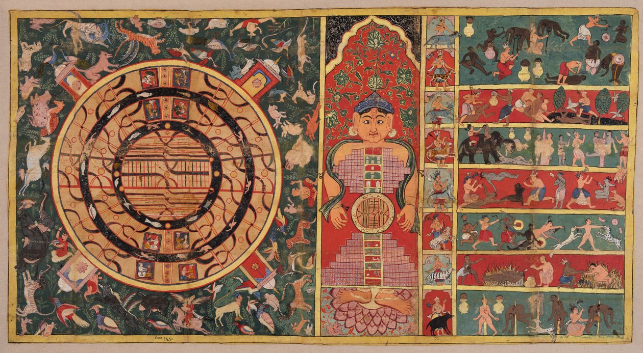 Diagramas del Universo: Los Dos Continentes y Medio, el Universo en Forma de Persona y los Siete Niveles del Infierno de Unknown artist