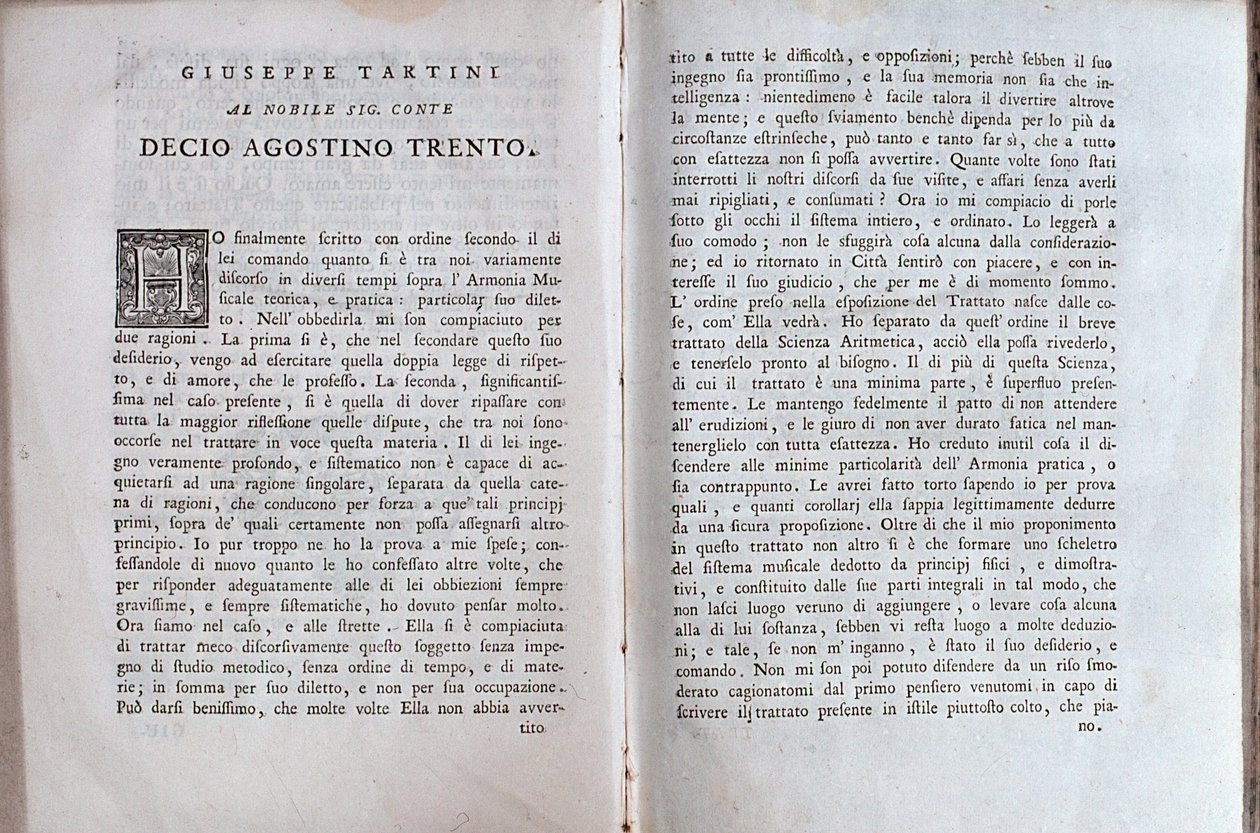 Doble página de un tratado de música de Giuseppe Tartini de Unknown artist