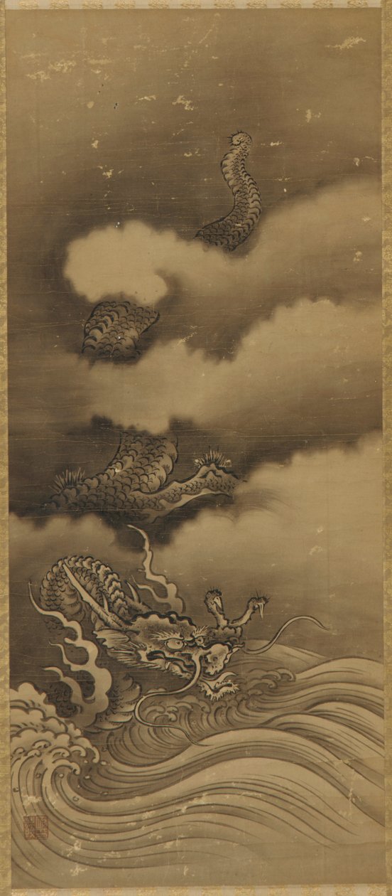 Dragón y olas de Unknown artist