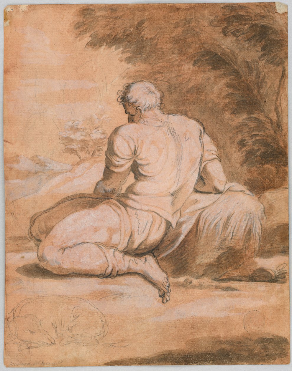 Estudio de dibujo: Narciso (?) de Unknown artist