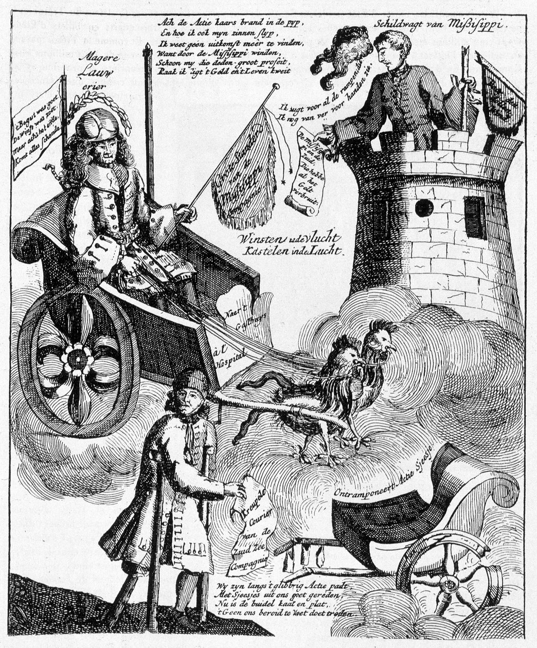 Impresión satírica holandesa contra John Law (1671-1729), sobre el caso Mississippi de Unknown artist