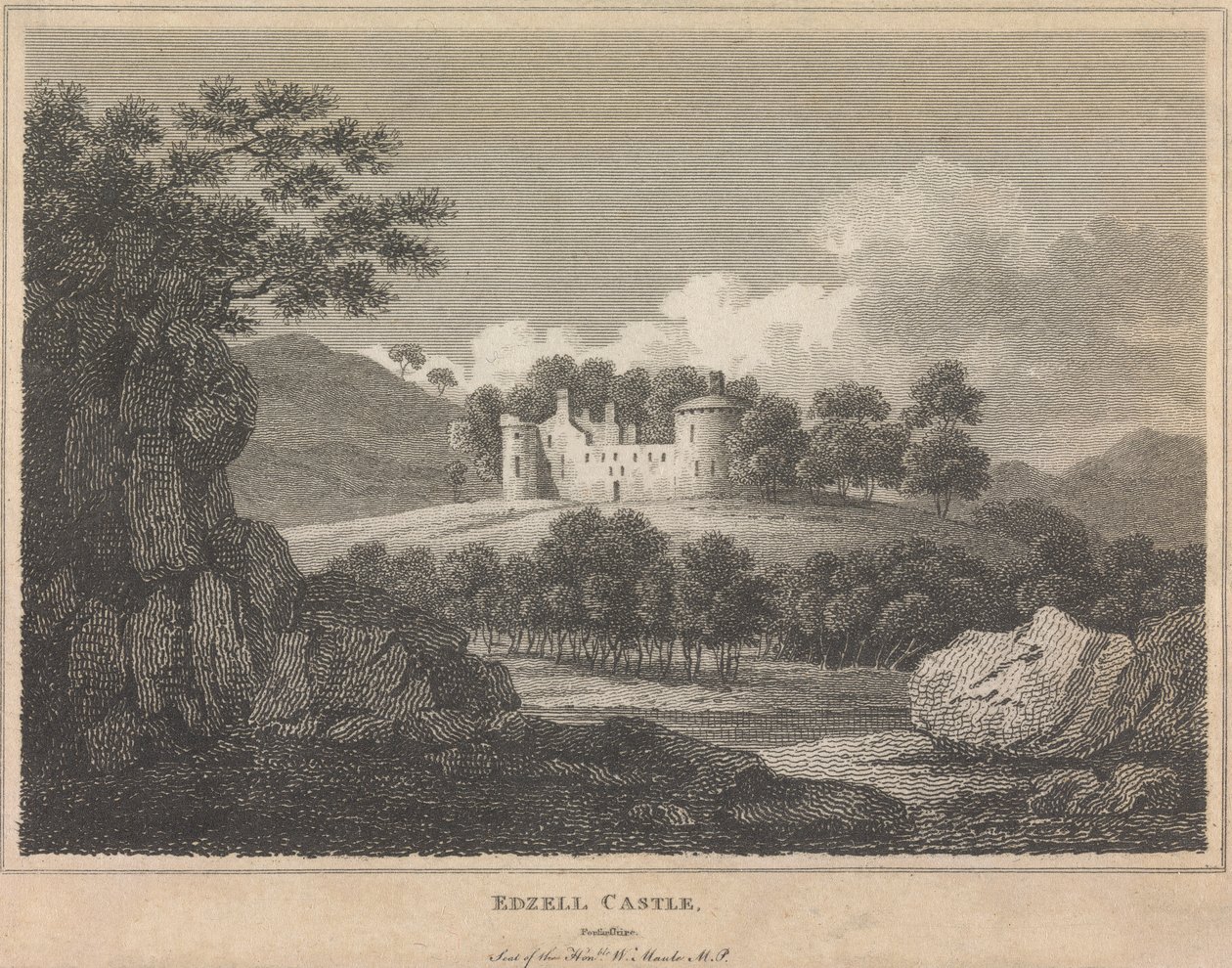Castillo de Edzell, [¿Forfarshire?]; página 101 (Volumen Uno) de Unknown artist