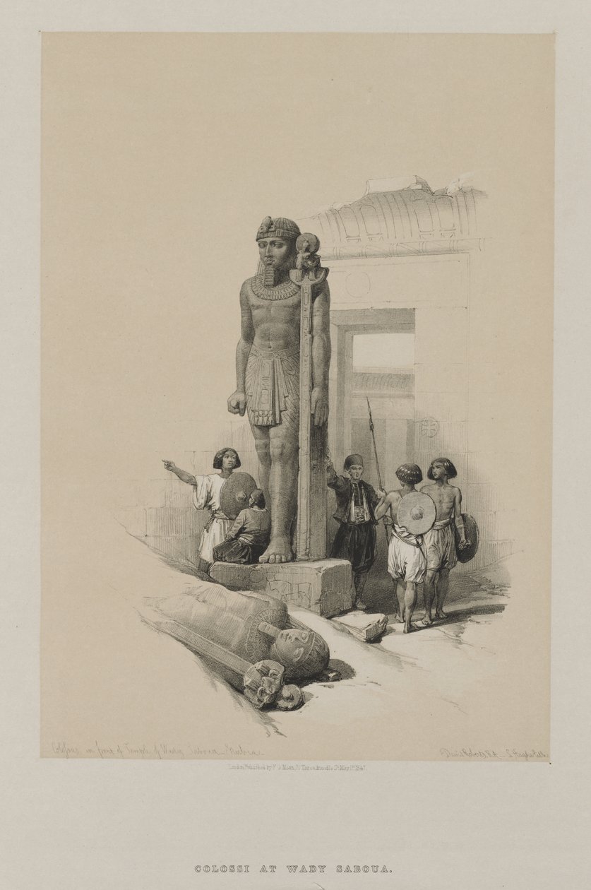 Egipto y Nubia, Volumen II: Coloso frente al templo de Wady Saboua, Nubia de Unknown artist